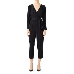 Slate & Willow Black Long Sleeves Surplice Neck Jumpsuit Size 6